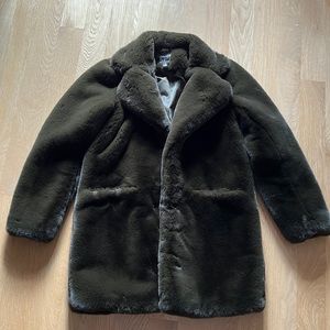 NWOT Apparis Dark Olive Faux Fur Coat